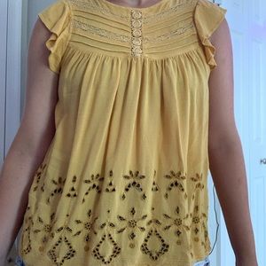 yellow american eagle blouse